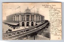 Boston MA-Massachusetts, South Terminal Station, Souvenir Vintage c1906 Postcard picture