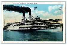 c1940's Steamer Tashmoo Passengers Scene Detroit Michigan MI Unposted Postcard picture