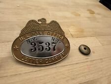RARE VTG High # New York NY #3537 USPS US Post Office Letter Carrier Hat Badge picture