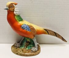 Vintage Ugo Zaccagnini Handpainted Porcelain Pheasant Bird Figurine Italy Signed picture