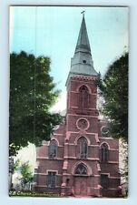 U. B. Church Columbus Grove Ohio Tinted Arched Windows Vintage Postcard A9 picture