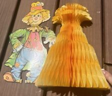 Beistle Company Fall Vintage 1979 Scarecrow Tissue Art Centerpiece picture