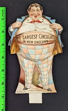 Vintage 1895 Boston Globe Fat Man Forbes Paper Doll Stand Up Die Cut Trade Card picture