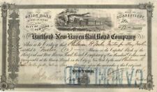 Hartford and New Haven Rail Road Co. - 1872 dated Railway Stock Certificate - Ra picture
