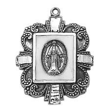 Beautiful Sterling Silver Medal Miraculous Medal White Size 1in with 18 in Chain picture