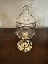 Handy Andy Vintage Candy Dish/candle Holder/trinket/glass Container Gold Base picture