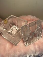 VTG Godinger Crystal Gift Box Frosted Bow Trinket Box, Mother Day, Wedding Gift picture