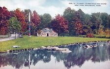 BRONX NY - New York Zoological Park Tlinket Totem Pole And House Postcard picture