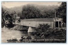 1950 Covered Bridge Over Housatonic River West Cornwall Connecticut CT Postcard picture