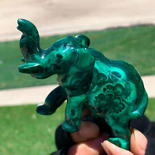 222G Natural glossy Malachite Crystal  Handcarved elephant mineral sample picture