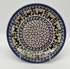 Unikat Polish Pottery Handmade 7.5” Salad Plate Cats Kittens Signed R. Zarzycka picture