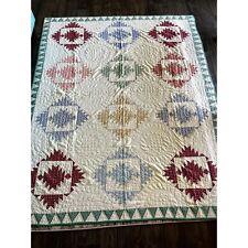 Antique Vintage 1930s Hand Quilted Homemade Quilt Beautiful 72 x 82 picture