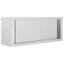 Kitchen Wall Cabinet with Sliding Doors Stainless Steel Multi Sizes vidaXL picture