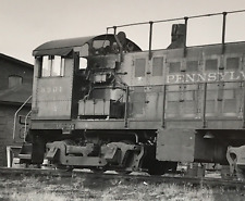 Pennsylvania Railroad PRR #8901 Locomotive Train B&W Photo Cambridge OH 1956 picture
