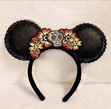Disney Parks Coco Floral Sugar Skull Minnie Mouse Ears Headband 2023 picture