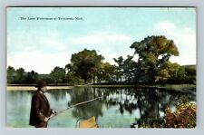Tecumseh MI, The Lone Fisherman, c1909 Michigan Vintage Postcard picture