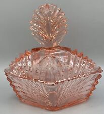 Vintage Pink Depression Glass Dish Vanity Regency Hollywood Heavy Stunning 6.25” picture