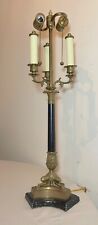 Large vintage bronze brass ornate Neoclassical electric claw footed table lamp picture