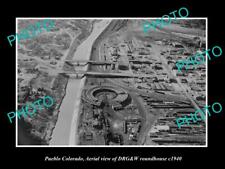 OLD 8x6 HISTORIC PHOTO OF PUEBLO COLORADO AERIAL VIEW OF RAIL ROUNDHOUSE 1940 picture
