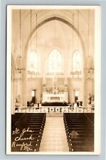 RPPC Rumford ME-Maine, Interior Of St John Church Real Photo Vintage Postcard picture