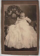 Cabinet Photo Card Baby in Christening Gown Kaufmanns Pittsburg Pre-1911 Antique picture