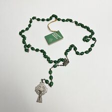 Vintage Irish Catholic Rosary Handmade in Ireland Celtic Clover Shamrocks picture