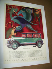 1928 Lincoln 5 Passenger Sedan- large-mag car ad -Stark Davis bird ad picture
