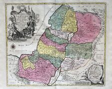 Israel Palestine Holy Country Map Card Carte Engraving Copperplate 1759 picture