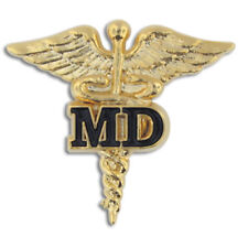 MD GOLD CADUCEUS MEDICAL DOCTOR PIN  picture