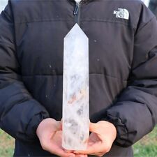 3.61lb Natural White Clear Quartz Obelisk Energy Cystal Point Wand Tower Reiki  picture