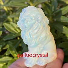 1pcs Natural Opalite Lion Quartz Crystal Skull Carved Figurines Gem Healing 2