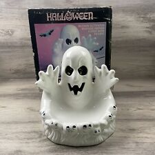 Vintage Screaming Ghost Sonic Motion Activated Ceramic Halloween Candy Dish   picture