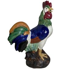 XL Vintage 1990’s Gorgeous 17” Italian Porcelain Rooster, Beautifully Detailed picture