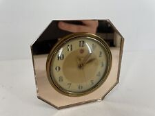 TELECHRON #3F65 CLOCK GOLD & ROSE-COLOR MIRROR GLASS WORKS VINTAGE picture