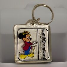 Vintage Mickey Mouse Keychain Walt Disney World Productions Clear Logo Key Chain picture