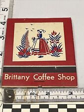 Rare Giant Feature Matchbook  Brittany Coffee Shop Boston, Mass  gmg restaurant picture