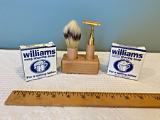 Vintage Williams Mug Shaving Soap Bars 1.75 oz & Shaving Kit Brush Razor Handle picture