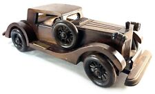 Vintage Retro Wood Carved 1930's Style Car with Music Box Autohaus picture