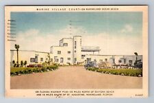 Marineland FL-Florida, Marine Village Court, Advertise, Vintage c1940 Postcard picture
