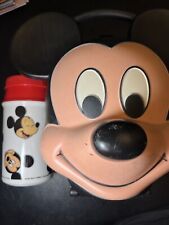 Vintage Disney Parks Mickey Mouse Head Lunchbox & Thermos by Aladdin Great Cond. picture