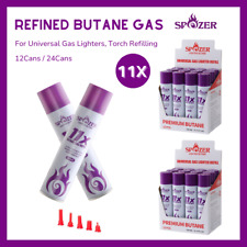 11X Refined Butane Lighter Gas Fuel Refill 24 12 Spozer 300ML 10.14 oZ Cartridge picture