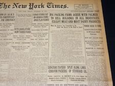 1919 DEC 19 NEW YORK TIMES - BIG PACKING FIRMS AGREE TO SELL HOLDINGS - NT 8538 picture