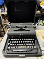 Royal Arrow 1941 WWII Portable Black Typewriter Glass Keys w/Case&Key #C-951181 picture