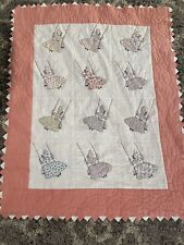 Small Sunbonnet Sue Swing - Baby Quilt Hand Embroidered/ Applique and Quilted picture