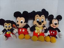 4 VINTAGE DISNEY OLDER PLUSH MICKEY MOUSE FIGURES 2 WITH TAGS WDW picture