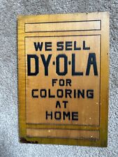 Vintage Antique Old Store Display DY-O-LA Dye Cabinet Front Door Panel picture