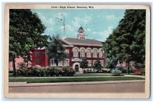 c1910s Exterior View High School Building Delavan Wisconsin WI Antique Postcard picture