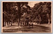 Southampton London The Avenue Classic Car Tram Trolley Bicycle Sepiatype picture