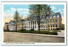 c1920's North Chestnut Street School View Springfield Massachusetts MA Postcard picture