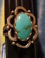 Vintage Turquoise / Sterling Silver RING Maisel's  1930's -50's sz 5.5  picture